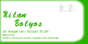 milan bolyos business card
