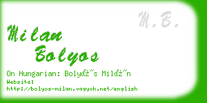 milan bolyos business card